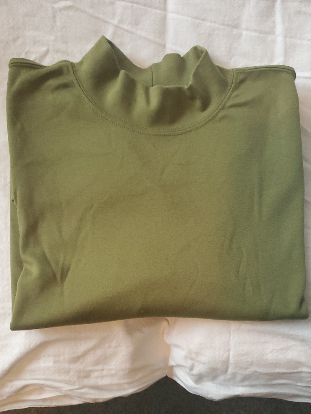 Lands' End Women's Olive Mock Turtleneck Long Sleeve Top